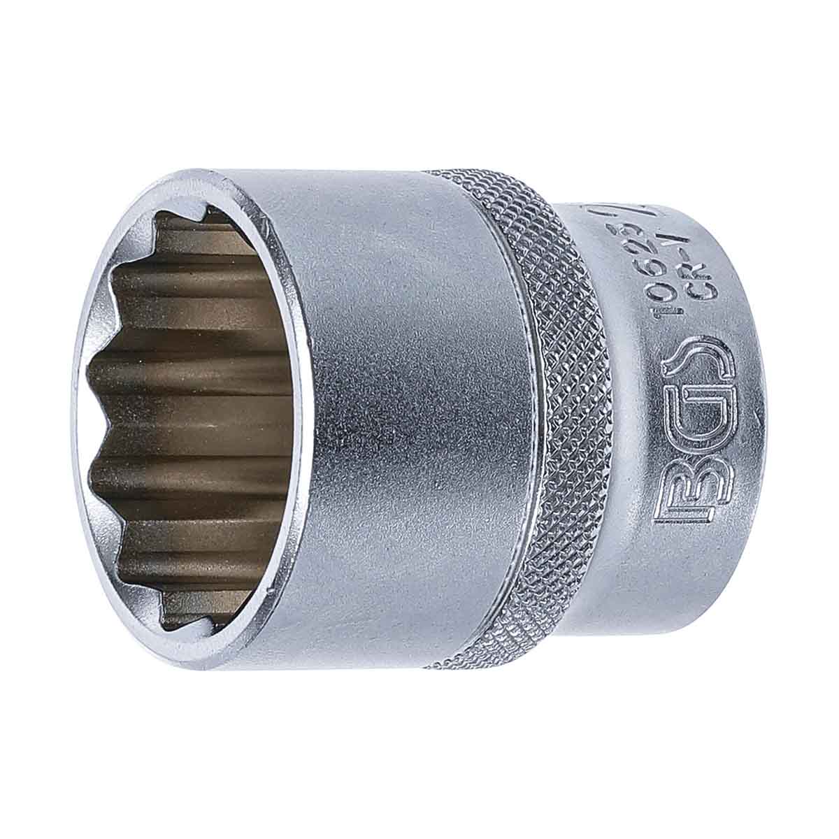 SATA Steckschlüsseleinsatz 21,0 Mm – 12-kant, 1/2" Antrieb, Hochglanzverchromt (Cr-V Stahl)